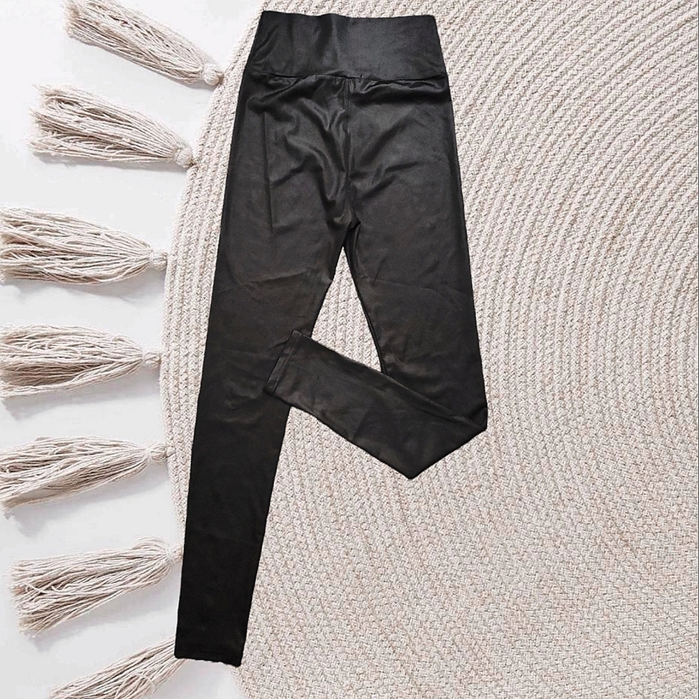 Faux Leather High Rise Spandex Leggings